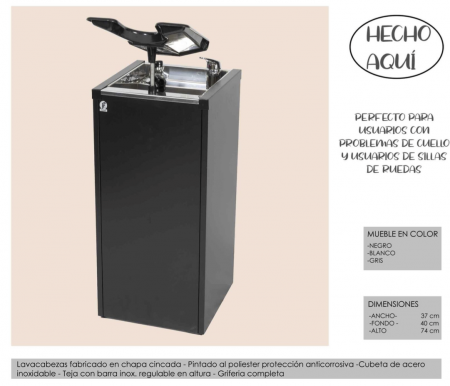 lavacabezas para usuarios con sillas de ruedas