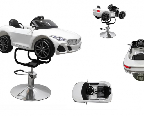 Sillón en forma de coche blanco para niños y niñas - COCHE-2