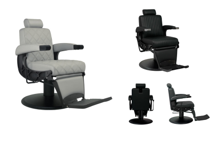 sillón barbero gris o negro