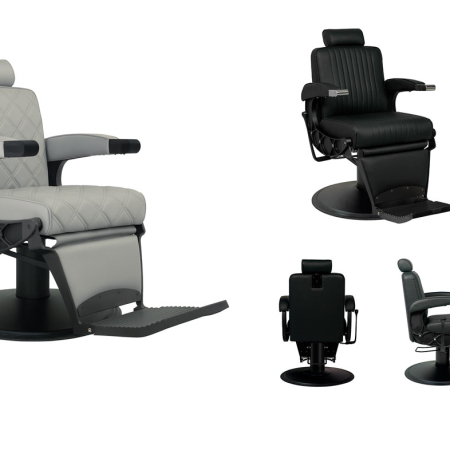 sillón barbero gris o negro