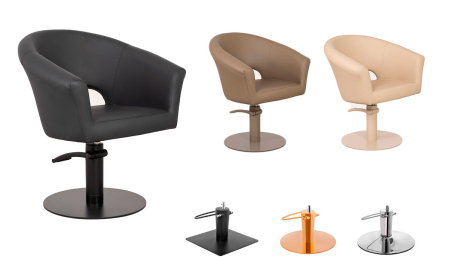 sillón peluquería formas redondeadas