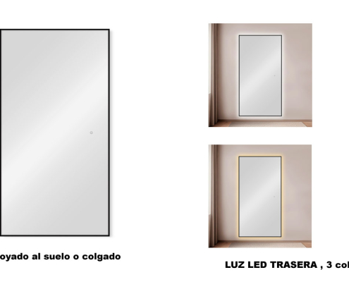 Espejo tocador rectangular Led de suelo - TOCA-47