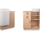 mueble de recepción pequeño para peluquería