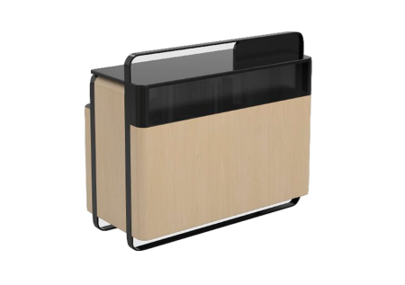 Mueble de recepción elegante con expositor