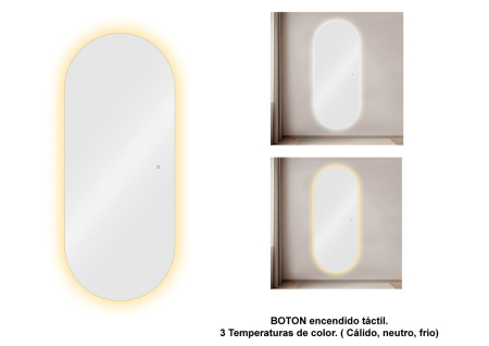 espejo tocador ovalado iluminado