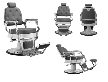 sillón barbero plateado
