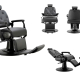 sillón barbero negro