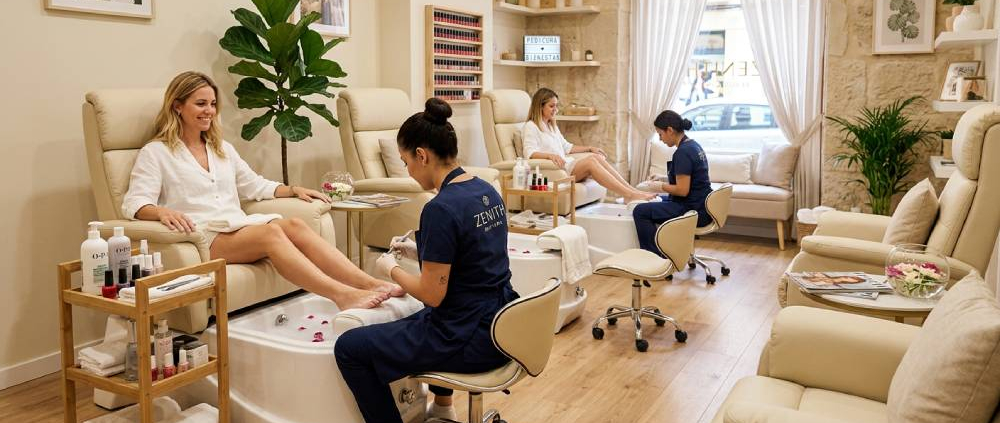 claves de distribución e iluminación para zonas de pedicura en centros de estética