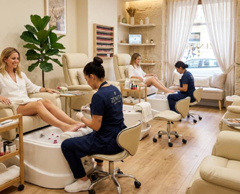 claves de distribución e iluminación para zonas de pedicura en centros de estética